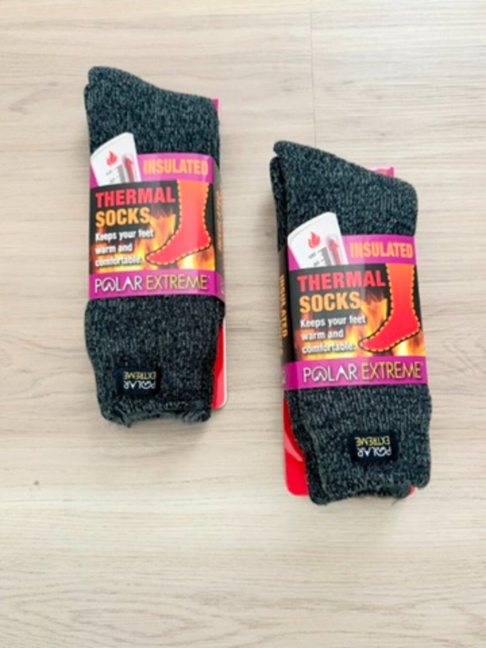 Polar Extreme Grey Marled Insulated Thermal Cozy Socks